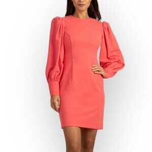 Trina Turk Incomparable Long Balloon Sleeve Dress Coral Pink Size 6